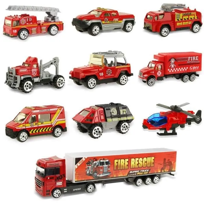 Voiture de Jouet, Voiture de Pompier pour Enfant, Voiture de feu Miniature comme Cadeau d'anniversaire idéal pour Les-1