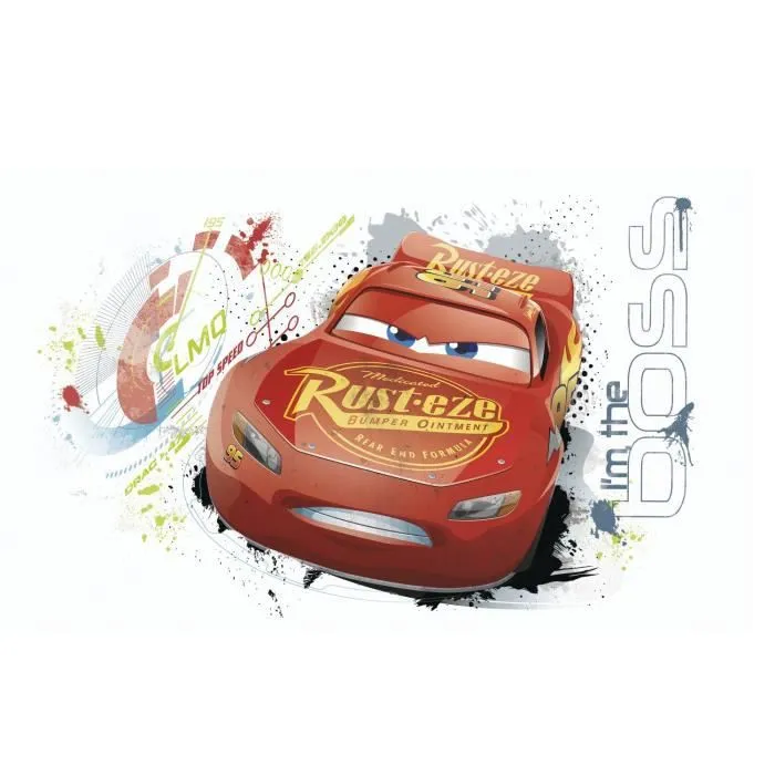 Sticker géant repositionnable Cars avec Flash McQueen de Disney 92,7CM X 43,8CM-2