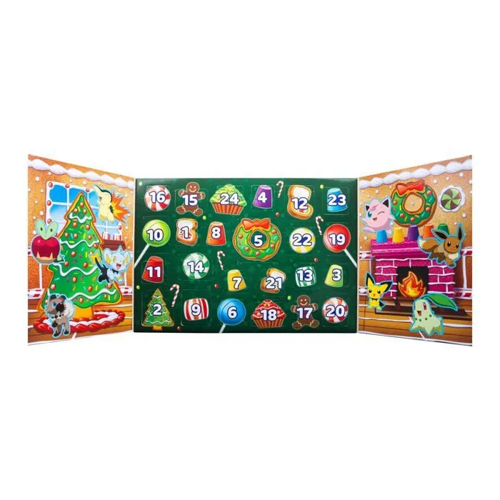 Calendrier de l'avent Jazwares - PKW3066 - Pokemon Calendrier de l'avent Battle Figures Holiday 2023 *Version DE/FR/NL*-1