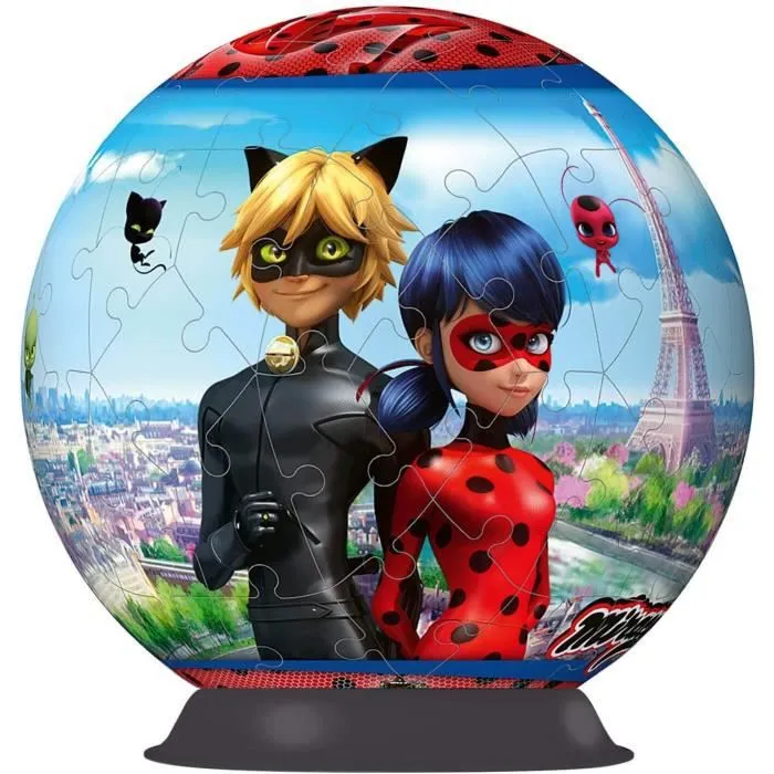 Puzzle 3D Miraculous Ladybug et Chat Noir - Ravensburger - 72 pièces - Dès 6 ans-1