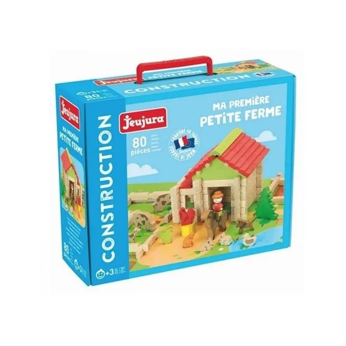 JEUJURA - Ma première petite ferme en bois - 80 pièces - Jouet pour enfant à partir de 3 ans-0