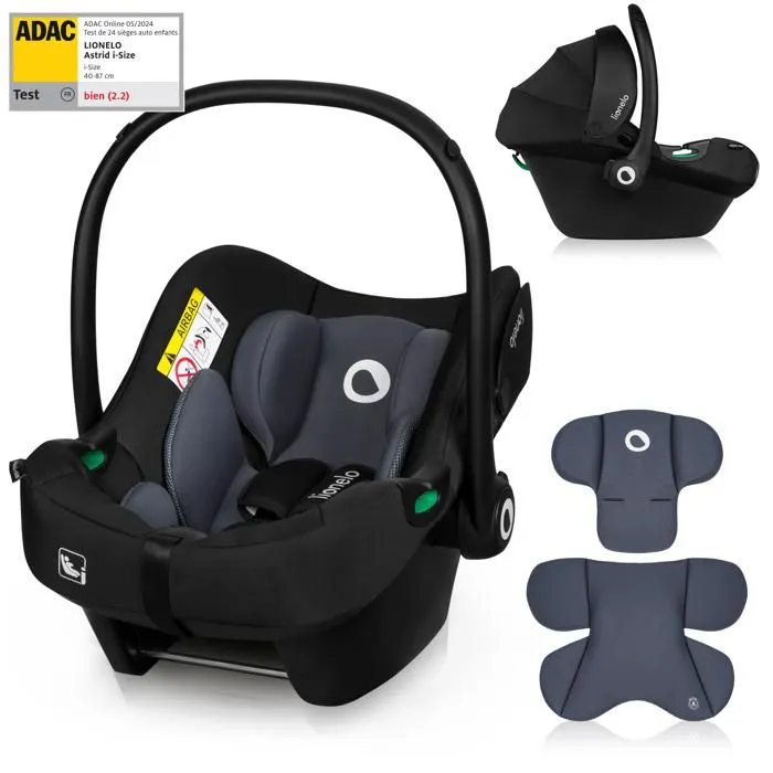 Siège-auto 40-87 cm LIONELO Astrid i-Size - Cosi bébé - ADAC - Légère - 0-13 Kg - Groupe 0+ - Noir-0