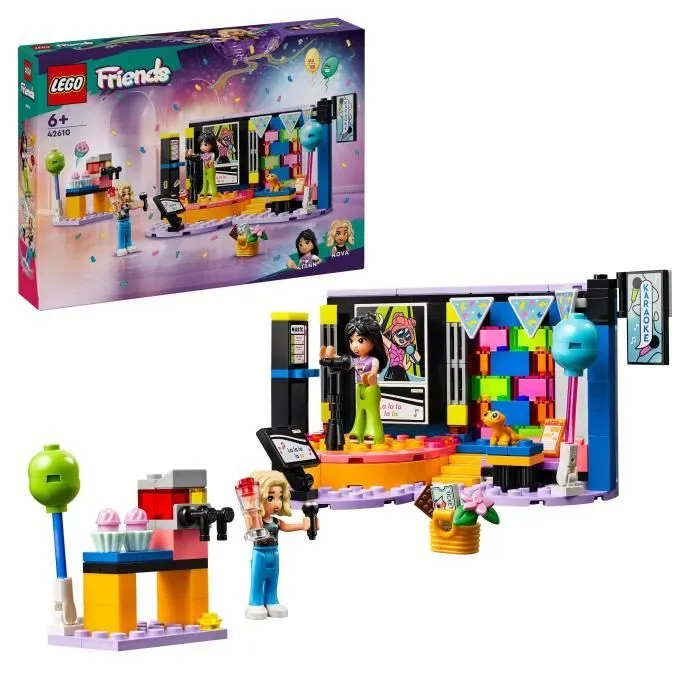 LEGO® 42610 Friends Le Karaoké, Jouet Musical avec Poupées et Figurines Liann et Nova et un Gecko-0