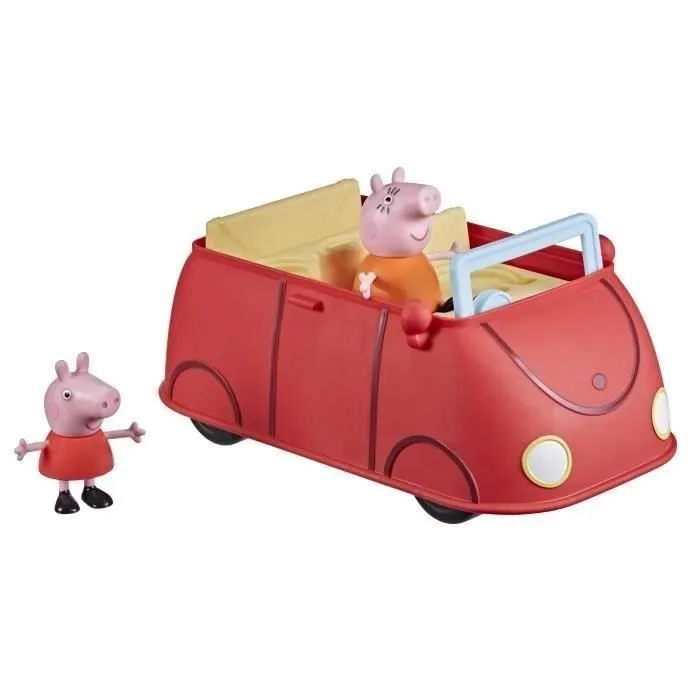Voiture rouge familiale Peppa Pig - Jouet préscolaire avec figurines Maman Pig et Peppa - dès 3 ans-0