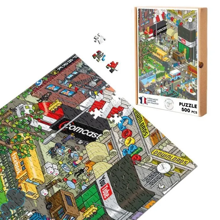 Puzzle Classique - FABULOUS - Pixel Art Ville Retro Gaming - 500 Pièces - Adulte - Intérieur-0