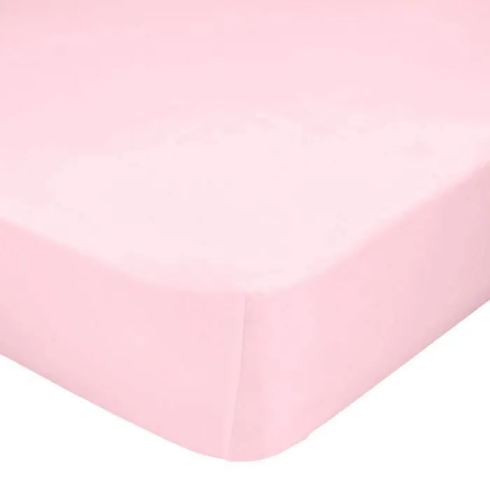 Drap-housse - BASIC - 70x140 - Rose pâle - Coton naturel - Lavable en machine-0