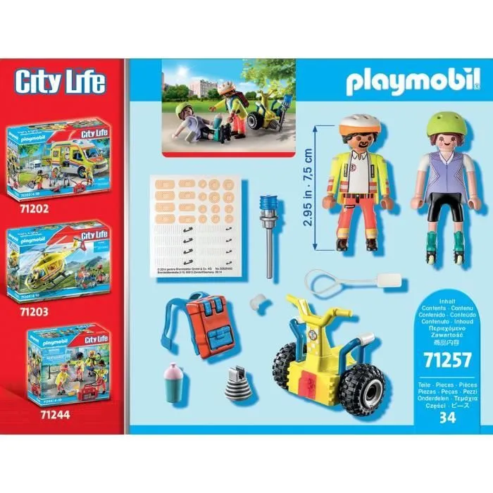 PLAYMOBIL 71257 Secouriste avec gyropode, City Action, Les Secouristes, Starter Pack, Dès 4 ans-5