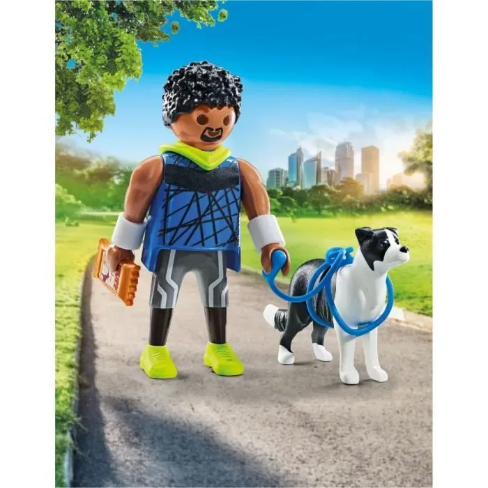 PLAYMOBIL 71740 Homme sportif avec Border Collie, My Life, 7 pièces, Dès 4 ans-1