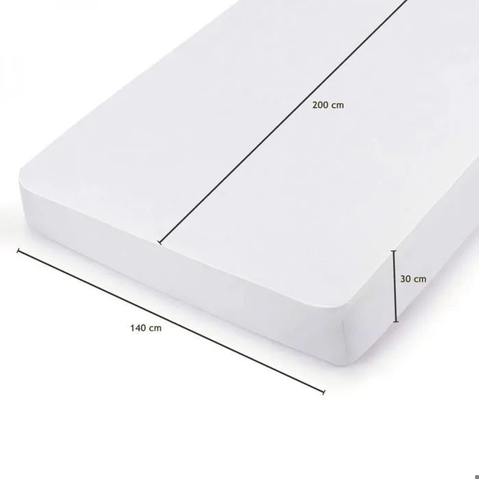 Alèse, protège matelas imperméable et respirant - Coton et TPU - 140 x 200 cm - Blanc - Vivezen-1