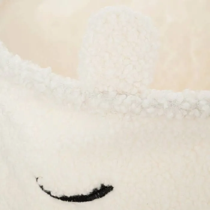 Bac à jouet en bouclette H40cm blanc - Blanc - Atmosphera createur d'interieur-1
