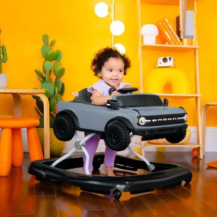 BRIGHT STARTS Trotteur et centre d'activités Ford Bronco 4-en-1, jouet de volant interactif et amovible, gris, à partir de 6 mois-1