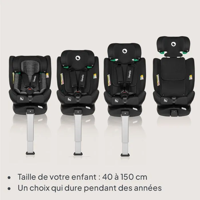 Siège-auto 360° LIONELO Braam iSize - ISOFIX - Base pivotante 360° - 40-150 cm - Groupe 0/1/2/3 - Noir-3