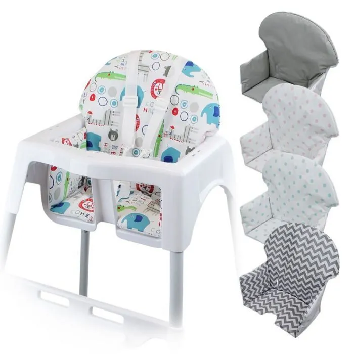 Housse d'assise pour chaise haute bébé enfant gamme Délice - Imprimé jungle - Monsieur Bébé-0