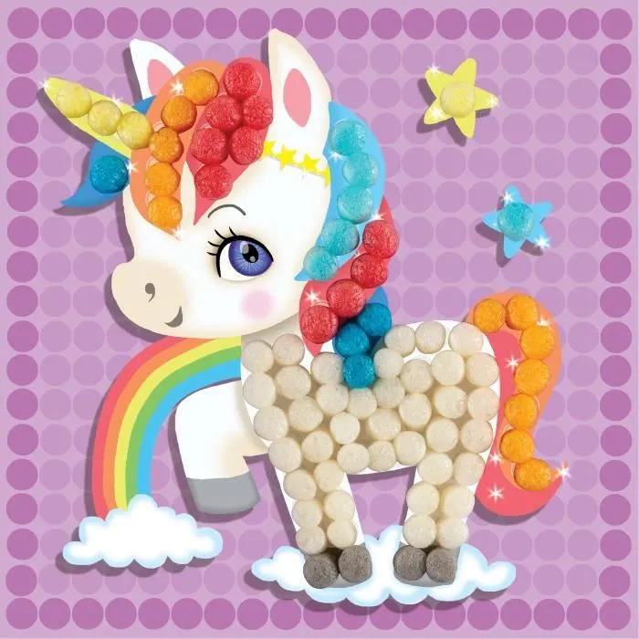PLAYMAIS Mosaïque licorne - Marque PLAYMAIS - Stimule la créativité et développe l’agilité - 100% biodégradable-0