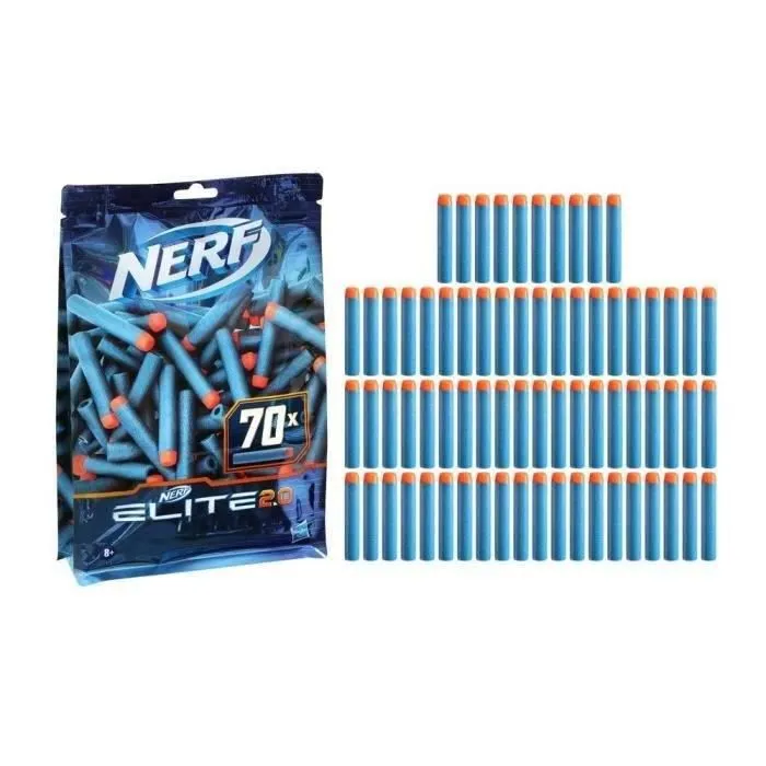 NERF Elite 2.0 Recharge de 70 fléchettes - En mousse NERF Elite 2.0 officielles - compatibles avec les Blasters NERF - Dès 8 ans-3
