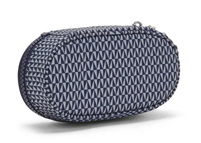 kipling Trousse à crayons bleu gris pour fille - Back To School Duobox Pencase M Triangle Blue 150244-2
