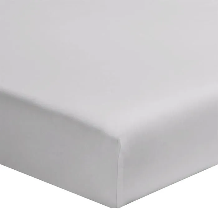 Drap housse coton blanc 90x200 cm-0