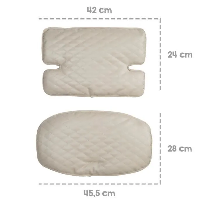 Coussin de Chaise Haute - ROBA - Sit Up - Design Greyish Matelassé - Beige-2