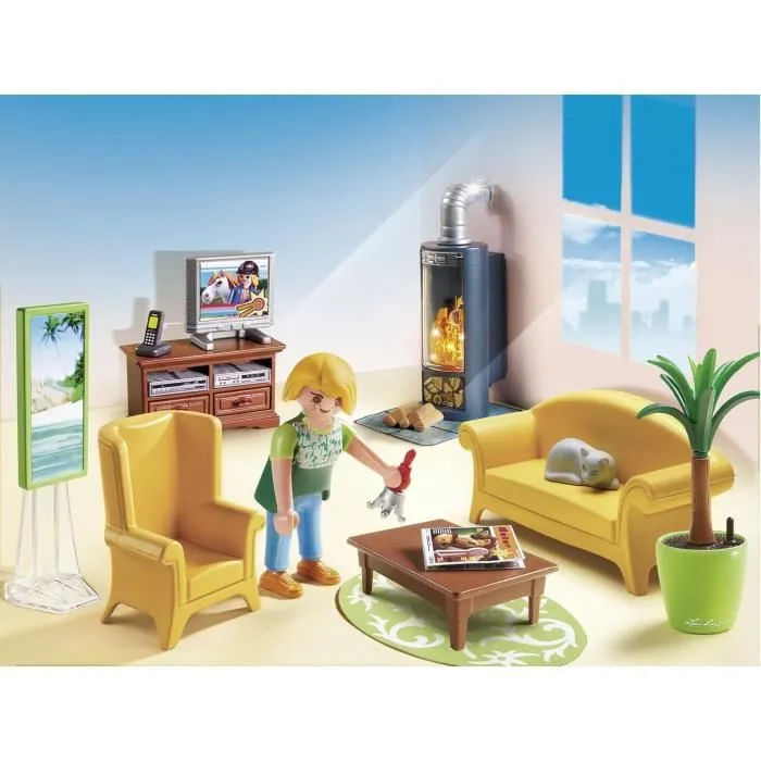 PLAYMOBIL - La Maison Traditionnelle - Salon avec Poêle à Bois-2