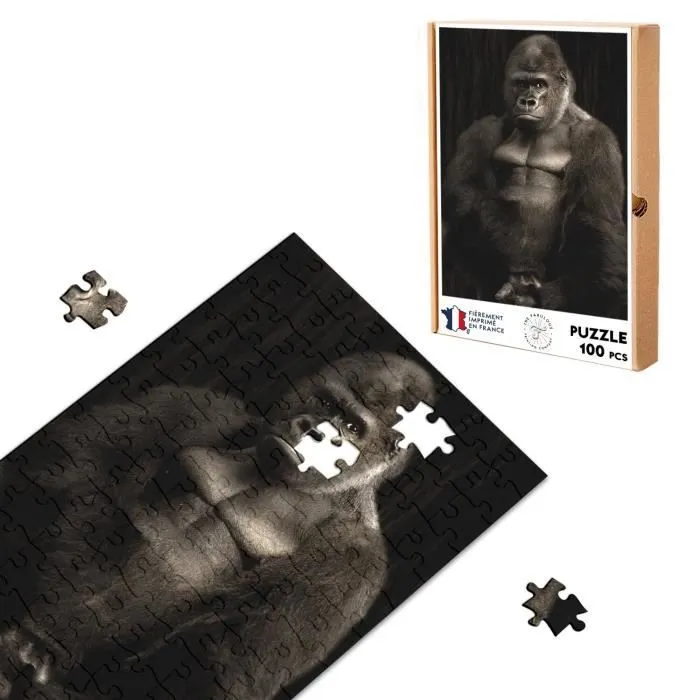 Puzzle Classique - FABULOUS - Portrait de Gorille Style Classe - 100 Pièces - Adulte - Intérieur-0