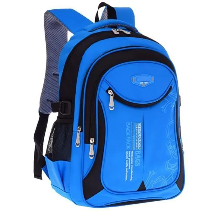 Sac à Dos Scolaire Cartable Sacs école Sac Dos Cartable Sac de Camping Sac Ecole Enfant Sac a Dos College Garçons Filles Bleu Noir-3