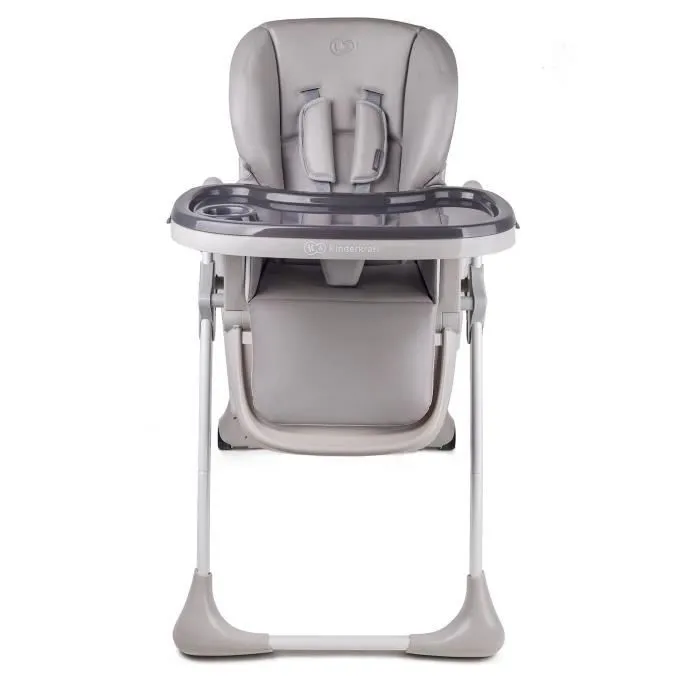 Chaise haute bébé réglable KINDERKRAFT YUMMY - Plateau amovible - Roulettes - Gris-1