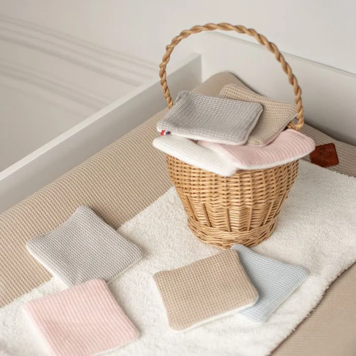 Lingettes bébé lavables 8 pièces Nid d'abeille & bambou-1