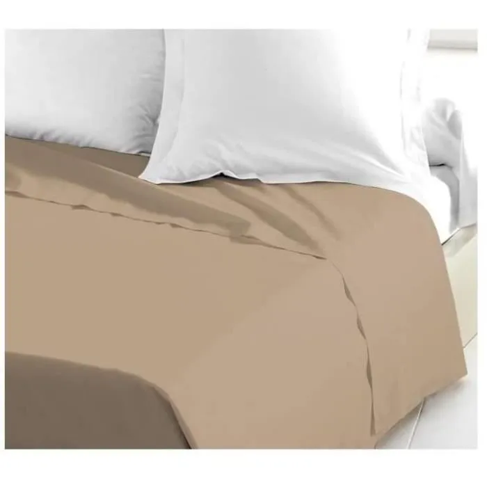 LOVELY HOME Drap Plat 100% coton 240x300 cm beige-1