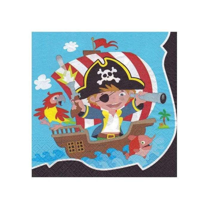 20 Serviettes en papier Pirate 33 x 33 cm - Bleu-0