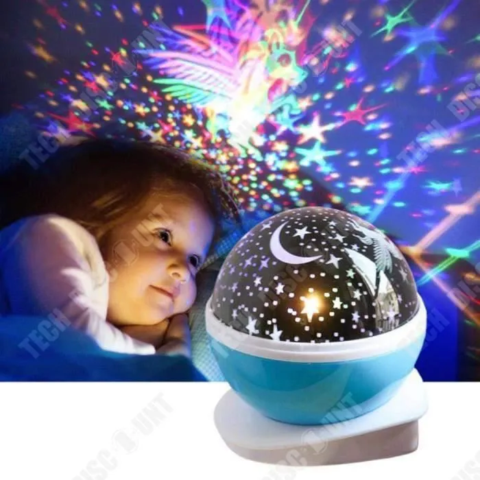 TD® Led Veilleuse Enfant Etoile Projection Colorée Rotation Lampe Projecteur Lumiere Plafond, Cadeau pour Bébé Anniversaire Noël - B-0
