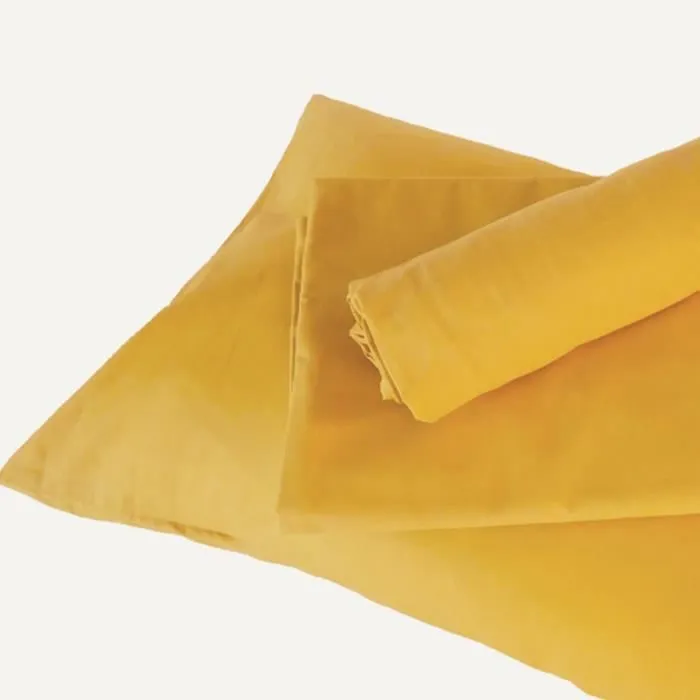 Housse de couette enfant - TRADILINGE - Jaune moutarde - 80x120 cm - 100% coton - Lavable en machine-0