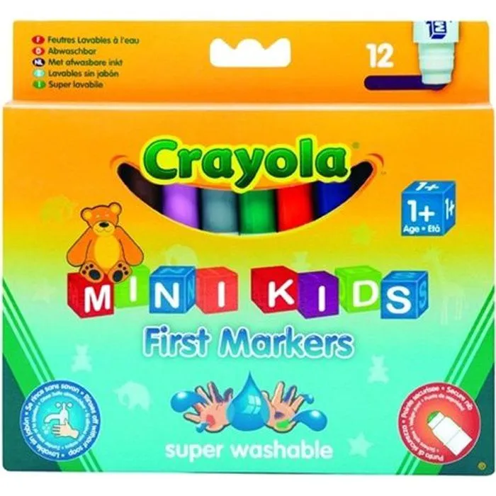 Jeu de 12 feutres à colorier pour enfant - CRAYOLA - Multicolore - Manuel de l'utilisateur inclus-0