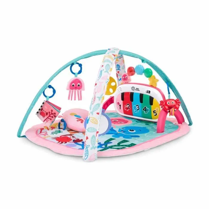 BABY EINSTEIN Tapis de sol éveil bébé fille évolutif 4-en-1 -Kickin’ Tunes- jouet piano, arche jouets sensoriels, multilingue-0