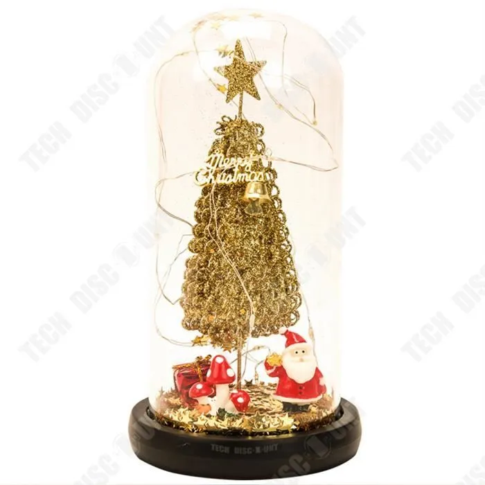 TD® Abat-jour en verre musical pour cadeau de noël, lumières d'arbre de noël, décoration de renne en cèdre, petits ornements de bure-0