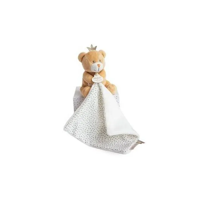 Ours Petit Roi pantin avec doudou - DOUDOU ET COMPAGNIE - 10 cm - Mixte - Naissance-0