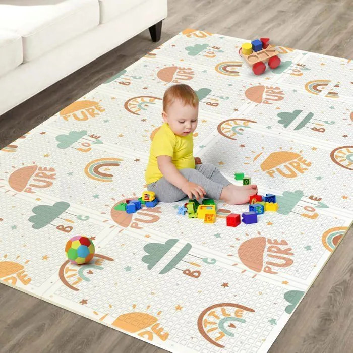 Tapis de Jeu en mousse, épais et pliable pour enfants - 180 x 120 x 1 cm - PURE BIG LOVE | SUPERBE BEBE-0