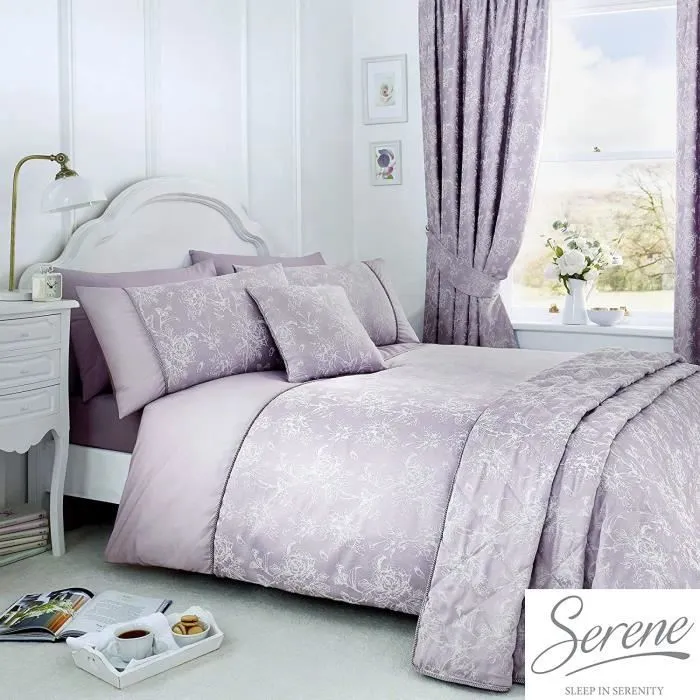 Housse de couette - Serene - Jasmin - Lavande - 140x200 cm - Entretien facile-1