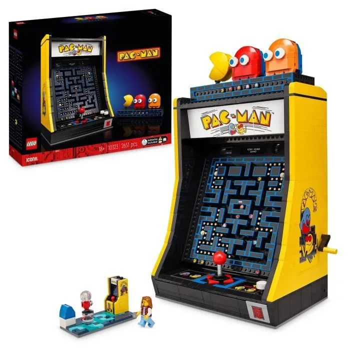 LEGO 10323 Exclu Cdiscount Icons Jeu d’Arcade PAC-MAN, Maquette pour Adultes à Construire, Machine de Jeu avec des Personnages-0