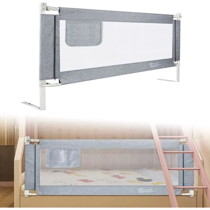 LARS360 Barrière de lit pour enfant - 150 cm - Pour lit de famille et lit d'enfant - Protection contre les chutes-0