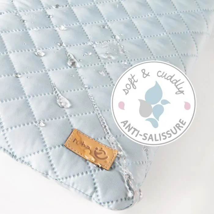 ROBA Matelas à Langer roba Style avec Ceinture de Maintien - 85 x 75 cm - Imperméable et Doux - Bleu Clair / Ciel-2
