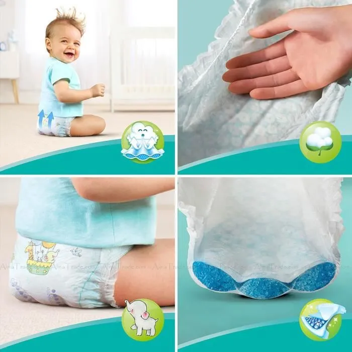 Couches Pampers Baby Dry Taille 4 - 9 à 14 kg - 120 Couches-1