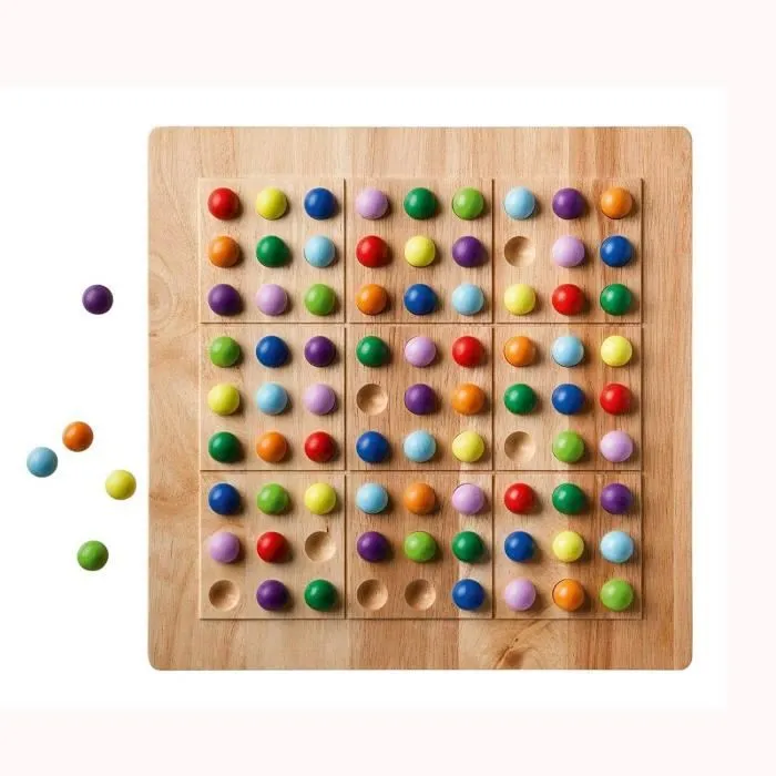 Jeu de société - RIVIERA GAMES - Rainbow Sudoku - Mixte - 8 ans - Beige - Bois-2