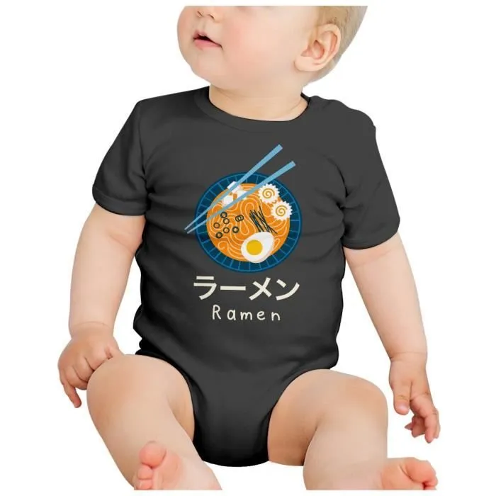 Body Bébé Manche Courte Noir Ramen Manga Anime Japon Asie Culture-1