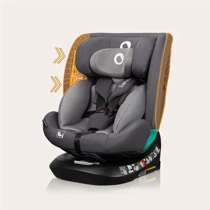 Siège-auto évolutif LIONELO Bastiaan One i-Size - Base pivotante 360° - 40-150 cm - 0 -36 kg - ISOFIX - Groupe 0+/1/2/3 - Gris-4