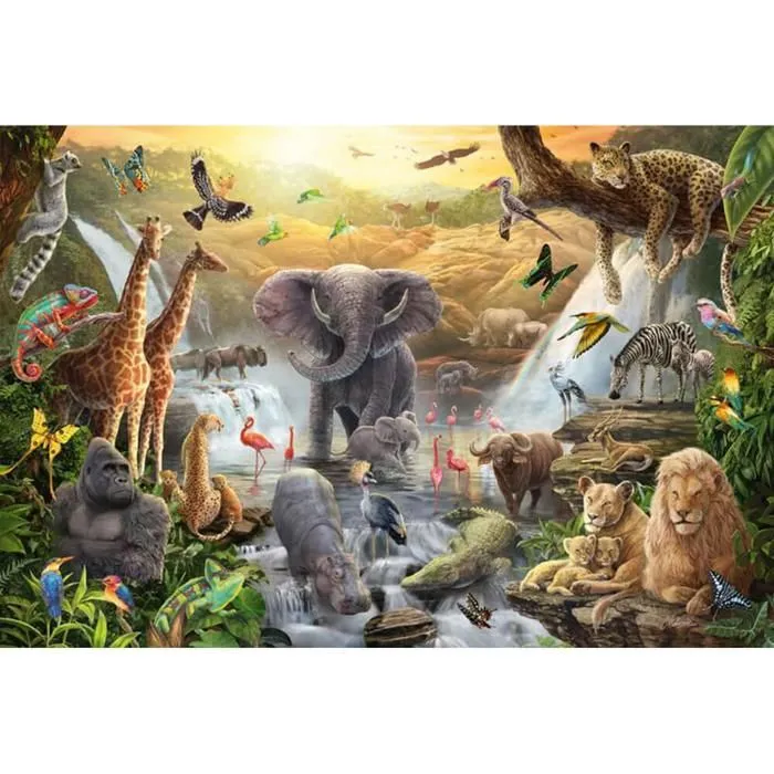 Puzzle 60 pièces : Animaux en Afrique-0