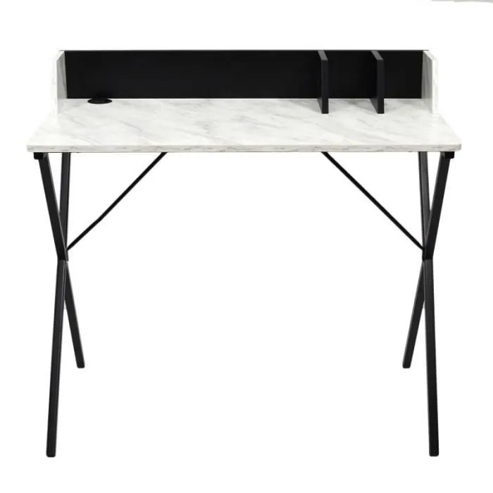 Bureau Design Effet Marbre "brice" 90cm Gris - Paris Prix-1
