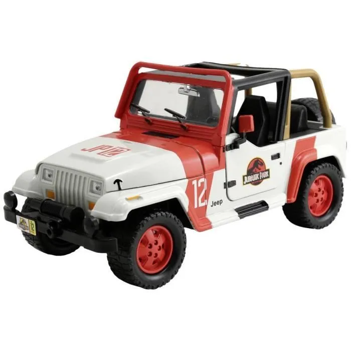JADA TOYS Jurassic Park 1992 Jeep Wrangler 1:24 Modèle réduit de voiture-0