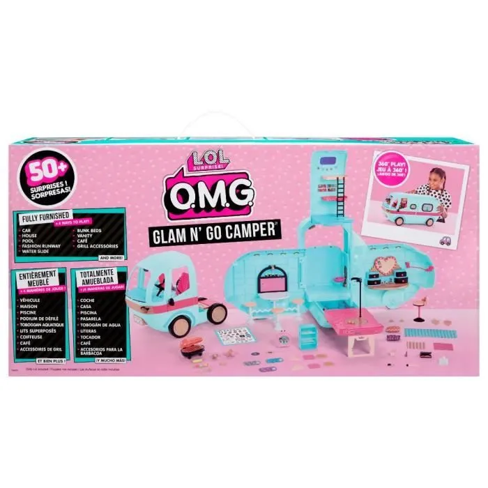 L.O.L. Surprise OMG Glamper (Bleu) - Camping Car poupées - L 90 x H 60cm-5