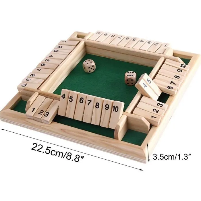 Jeu de plateau - MAGIDEAL - Shut The Box - Jeu de dés - 4 joueurs ou plus-1
