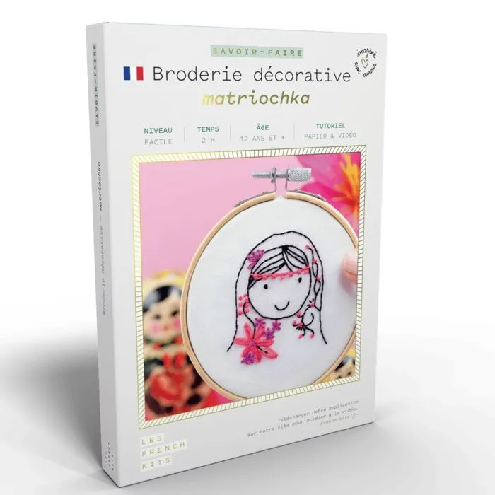 Kit de couture et broderie Matriochka - French Kits - Niveau Facile - 7 pièces - dès 12 ans-1